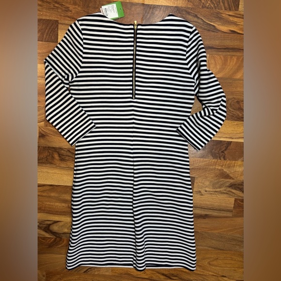 Lilly Pulitzer Charlene Dress S Navy White Ottoman Stripe Pockets Gold Buttons - Picture 3 of 10